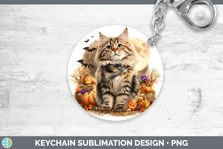 Siberian Cat Keychain Cats Halloween Bandana Sublimation Key