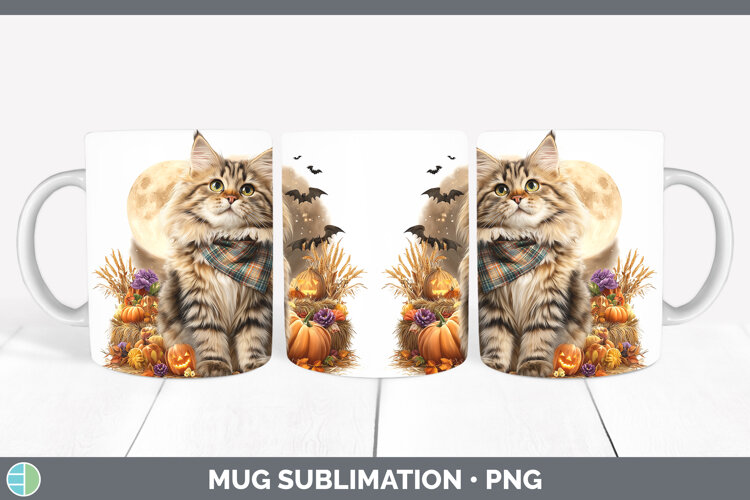 GorgeousCats Halloween Bandana Mug Wrap design.