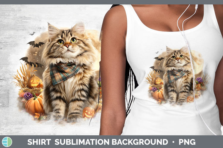 Siberian Cat Shirt Cats Halloween Bandana Sublimation Backgr
