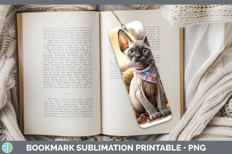 Sphynx Cat Bookmark Cats Halloween Bandana Sublimation Print