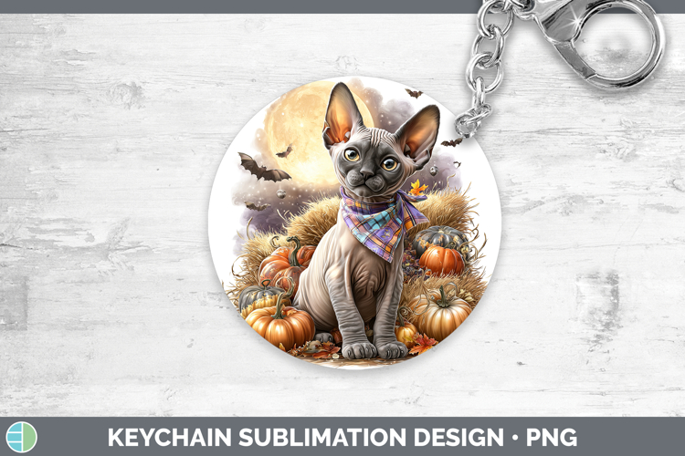 GorgeousCats Halloween Bandana Keychain design.