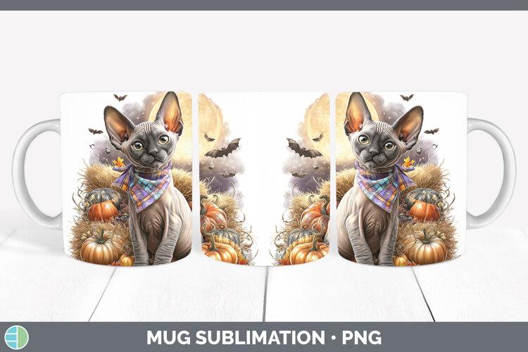 GorgeousCats Halloween Bandana Mug Wrap design.