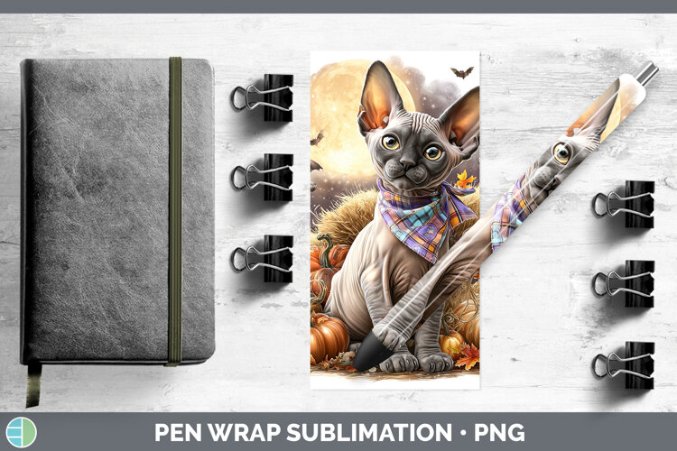 GorgeousCats Halloween Bandana Pen Wrap design.