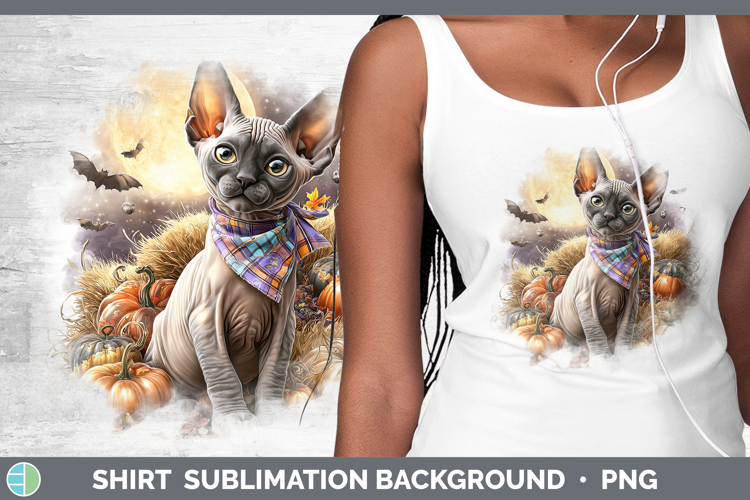 Sphynx Cat Shirt Cats Halloween Bandana Sublimation Backgrou