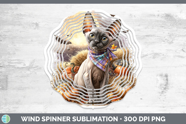GorgeousCats Halloween Bandana Wind Spinner design.