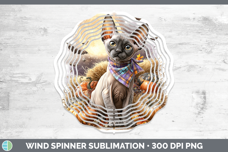 Sphynx Cat Wind Spinner Cats Halloween Bandana Sublimation S