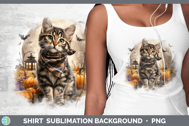 Tabby Cat Shirt Cats Halloween Bandana Sublimation Backgroun