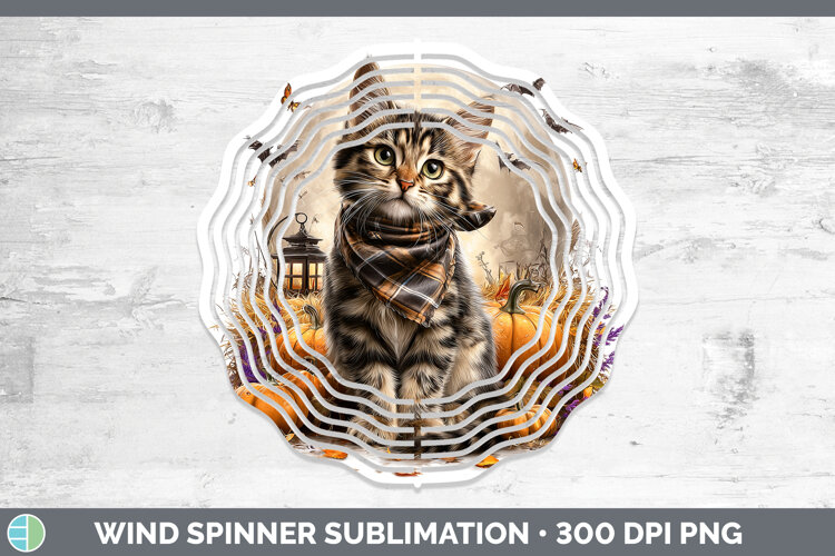 GorgeousCats Halloween Bandana Wind Spinner design.
