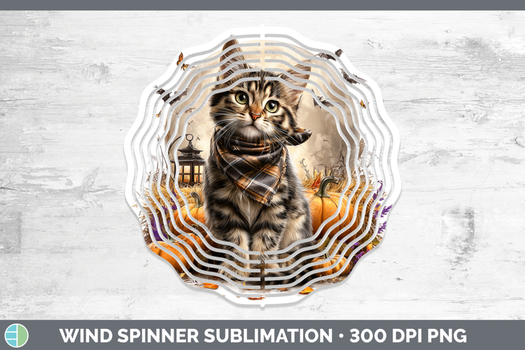 Tabby Cat Wind Spinner Cats Halloween Bandana Sublimation Sp