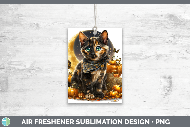 Tortoiseshell Cat Air Freshener Cats Halloween Bandana Subli