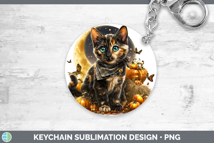 GorgeousCats Halloween Bandana Keychain design.