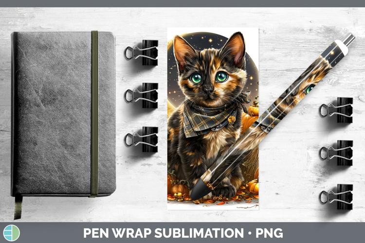 Tortoiseshell Cat Pen Wrap Cats Halloween Bandana Sublimatio