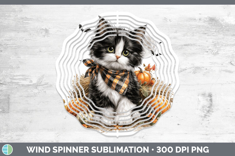 GorgeousCats Halloween Bandana Wind Spinner design.