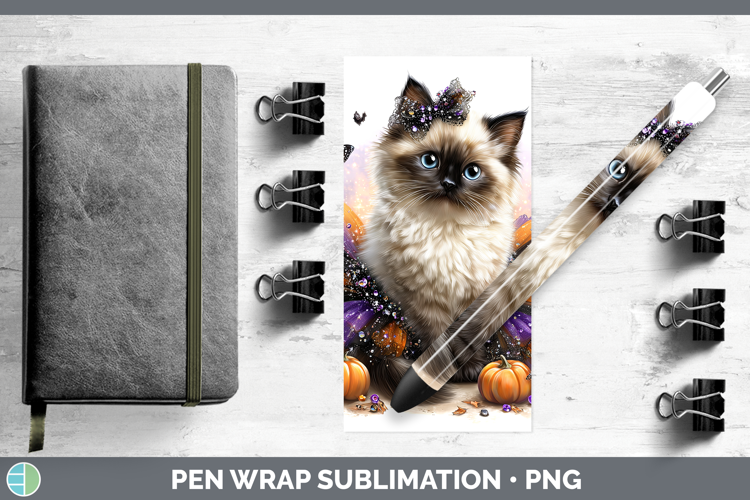 Cats Halloween Birman Cat Pen Wrap Sublimation Pen Designs