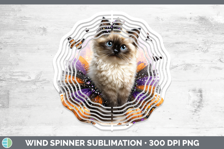 Cats Halloween Birman Cat Wind Spinner Sublimation Spinner D
