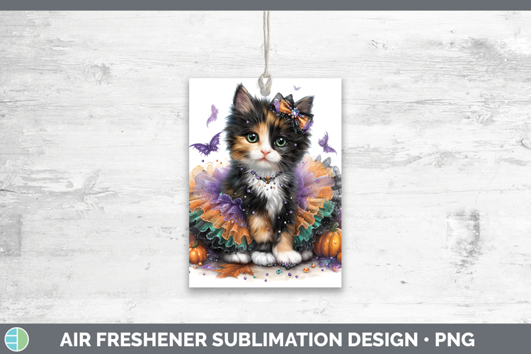 Cats Halloween Calico Cat Air Freshener Sublimation Car Fres