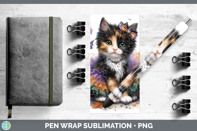 Cats Halloween Calico Cat Pen Wrap Sublimation Pen Designs
