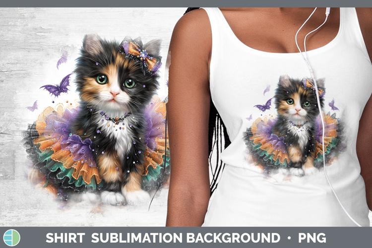 Cats Halloween Calico Cat Shirt Sublimation Background Desig