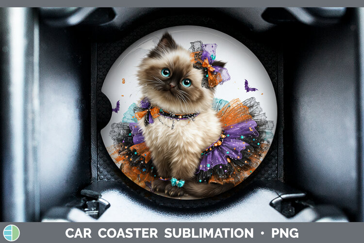 GorgeousCats Halloween Car Coaster design.