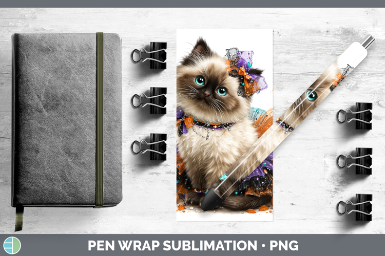 Cats Halloween Himalayan Cat Pen Wrap Sublimation Pen Design