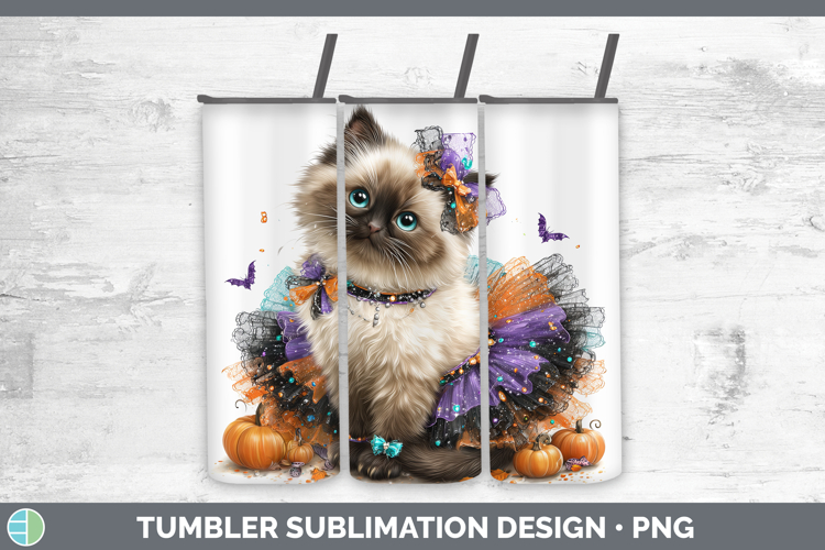 Cats Halloween Himalayan Cat Tumbler Sublimation 20 oz Skinn
