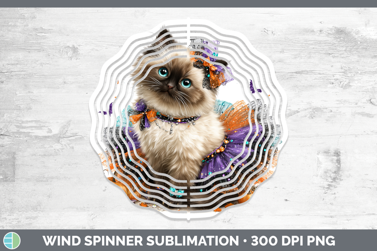 Cats Halloween Himalayan Cat Wind Spinner Sublimation Spinne