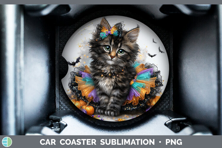 GorgeousCats Halloween Car Coaster design.