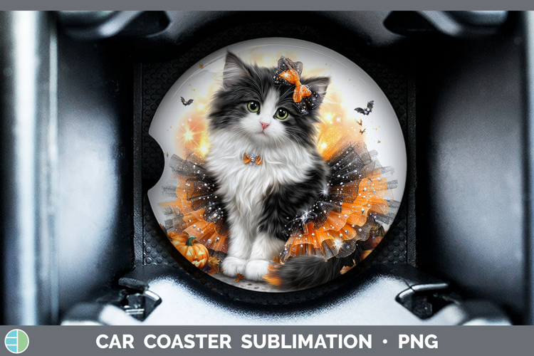 Cats Halloween Norwegian Forest Cat Car Coaster Sublimation