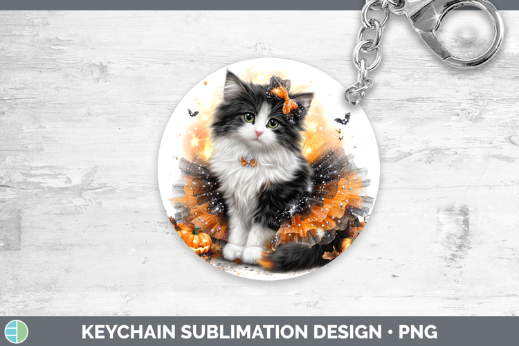Cats Halloween Norwegian Forest Cat Keychain Sublimation Key