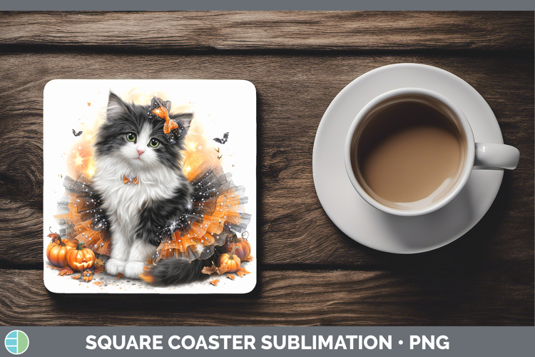 Cats Halloween Norwegian Forest Cat Square Coaster Sublimati