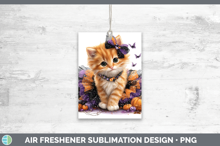 Cats Halloween Orange Cat Air Freshener Sublimation Car Fres