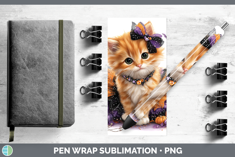 Cats Halloween Orange Cat Pen Wrap Sublimation Pen Designs