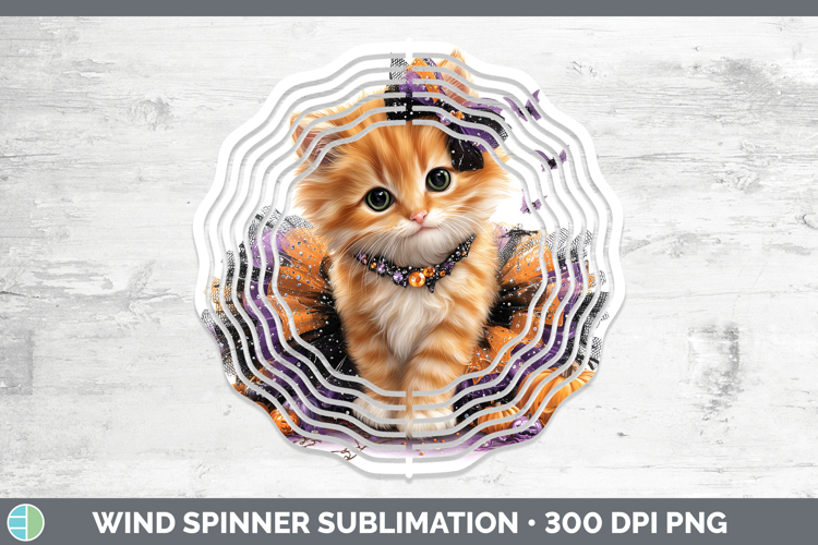 Cats Halloween Orange Cat Wind Spinner Sublimation Spinner D