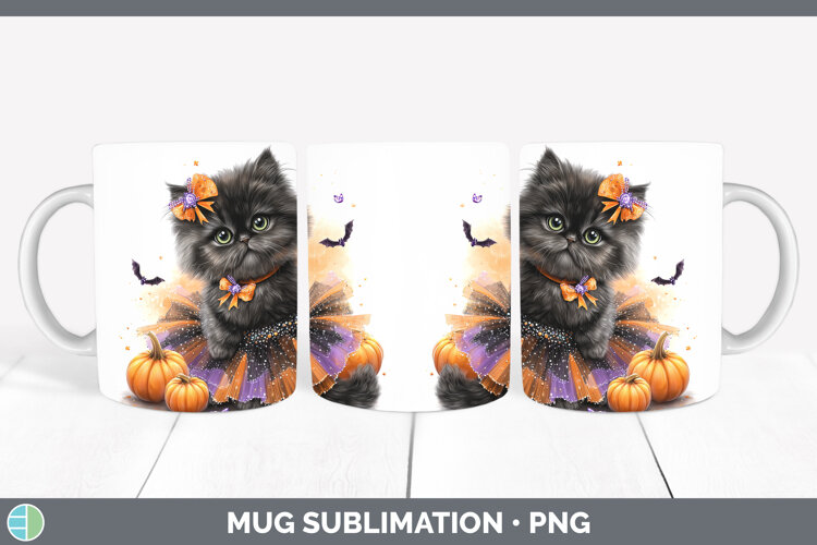 GorgeousCats Halloween Mug Wrap design.
