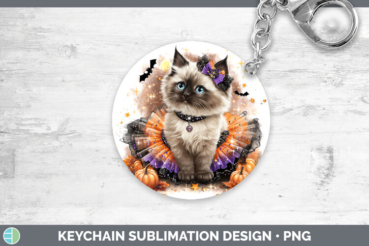 GorgeousCats Halloween Keychain design.
