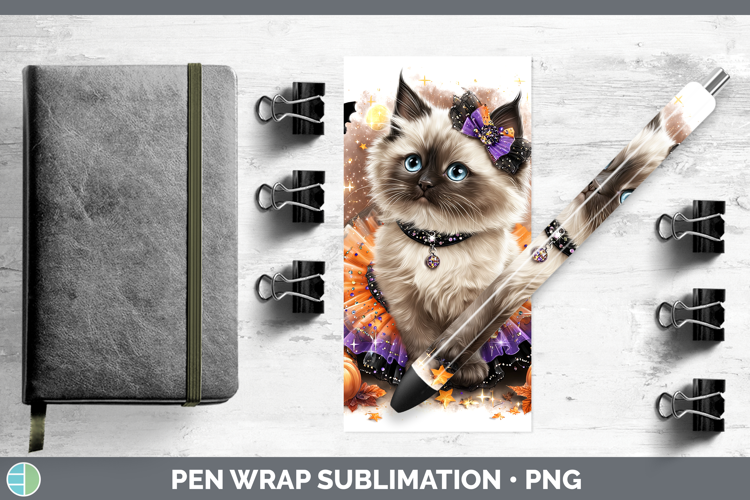 Cats Halloween Ragdoll Cat Pen Wrap Sublimation Pen Designs