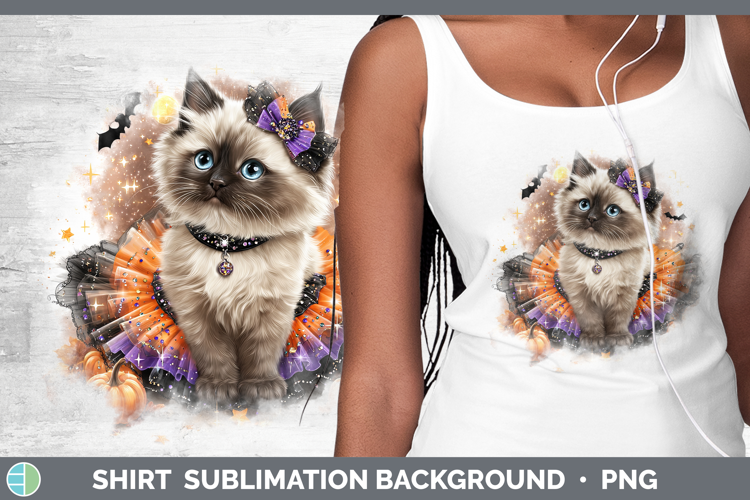 Cats Halloween Ragdoll Cat Shirt Sublimation Background Desi