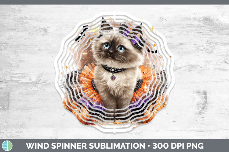 Cats Halloween Ragdoll Cat Wind Spinner Sublimation Spinner