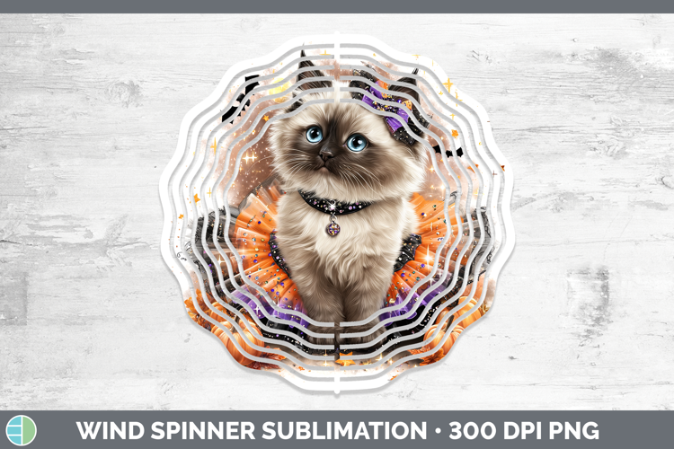 Cats Halloween Ragdoll Cat Wind Spinner Sublimation Spinner