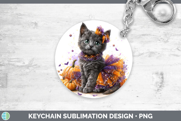 GorgeousCats Halloween Keychain design.