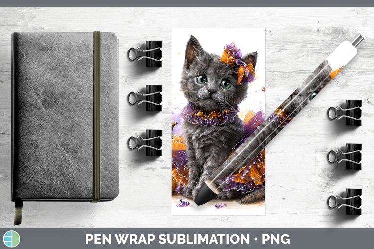 Cats Halloween Russian Blue Cat Pen Wrap Sublimation Pen Des