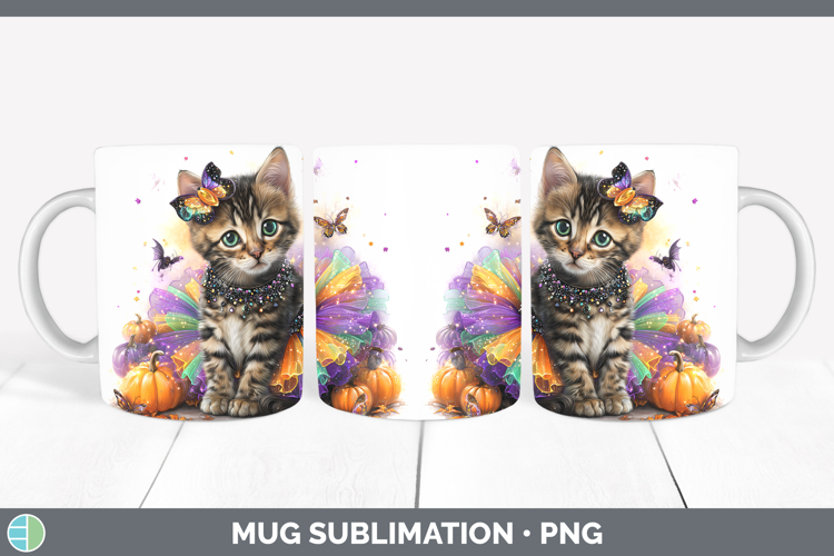 Cats Halloween Savannah Cat Mug Wrap Sublimation Coffee Cup