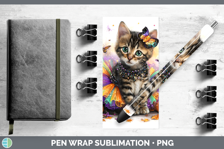 Cats Halloween Savannah Cat Pen Wrap Sublimation Pen Designs