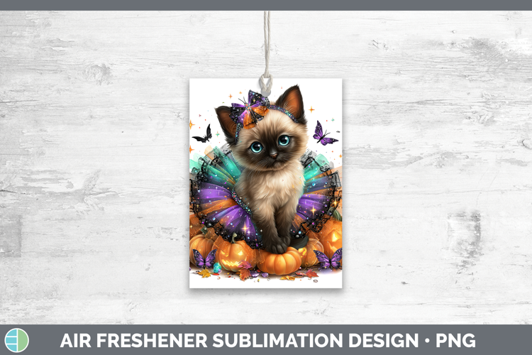Cats Halloween Siamese Cat Air Freshener Sublimation Car Fre