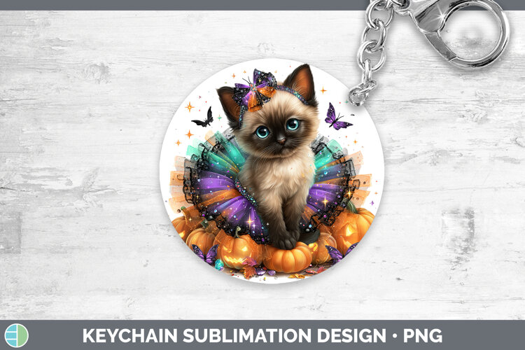 GorgeousCats Halloween Keychain design.