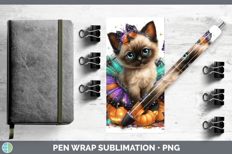 Cats Halloween Siamese Cat Pen Wrap Sublimation Pen Designs