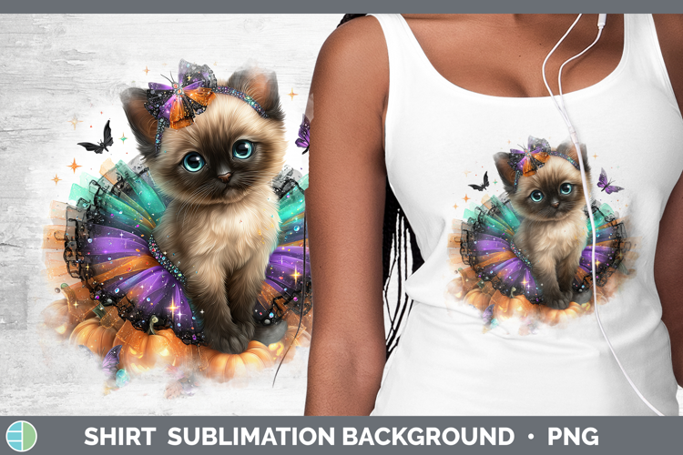 Cats Halloween Siamese Cat Shirt Sublimation Background Desi