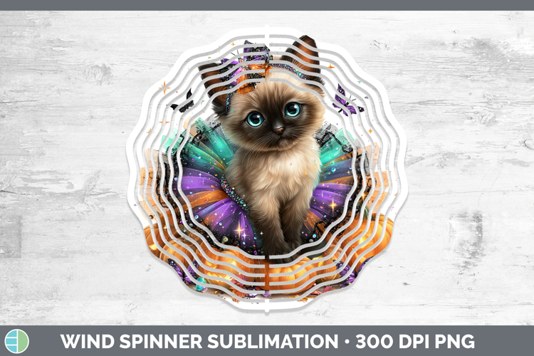 Cats Halloween Siamese Cat Wind Spinner Sublimation Spinner