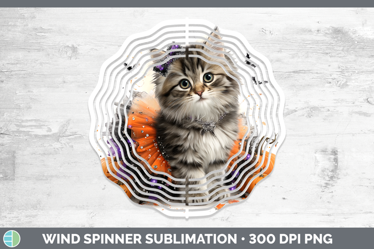 Cats Halloween Siberian Cat Wind Spinner Sublimation Spinner