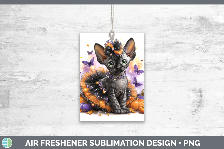 Cats Halloween Sphynx Cat Air Freshener Sublimation Car Fres